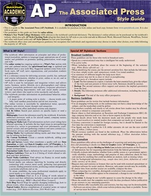 #ad AP Associated Press Style Guide: A Quickstudy Laminated Reference Poster $11.50