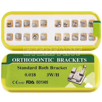 #ad 20PCs ETERFANT Dental Ortho Brackets Braces Metal Standard Roth 018 3Hooks US $6.72