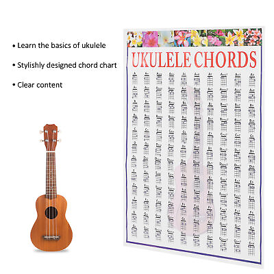 #ad Ukulele Chord Chart Art Paper Instructional Reference Poster For Beginners T WYD $11.89