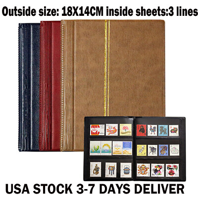#ad 10 Pages 20 Sheets Stamp Collection Album Stamps Storage Book Holder Display USA $9.98