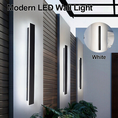 #ad 100CM LED Wall Light Sconce Waterproof Outdoor Modern Long Strip Exterior Lamp $55.99