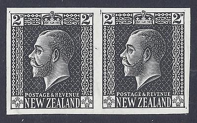 #ad NEW ZEALAND 1915 2d IMPERF PROOF PAIR ENGRAVED ISSUE ON THICK CARD SG 439 UNISSU $69.99