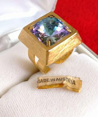 #ad Austrian Vintage #1 Austria Vintage Ring Iris Glass Art Deco $165.91