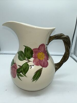 #ad Franciscan Desert Rose Pink 6.5quot; tall Milk Water Pitcher Orig ENGLAND Label $38.00