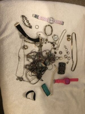 #ad Vintage To Now Costume Junk Jewelry Lot Over 2 Lbs‚ Watch Necklaces Earrings $21.36