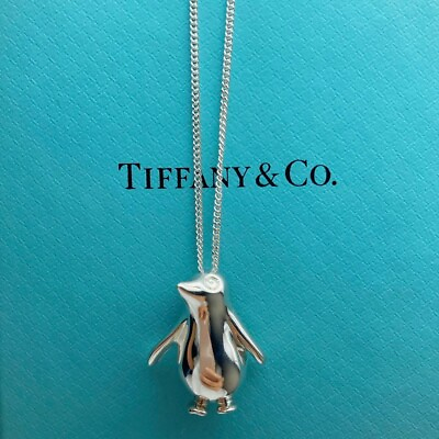 #ad Tiffany amp; Co. Sterling Silver Penguin Pendant Necklace 16quot; $126.00