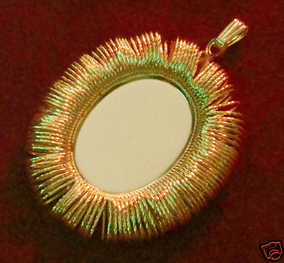 #ad Slinky Pendant Hamilton Gold Plated 18x25mm Vertical Glue On pkg 3 1249 $3.50