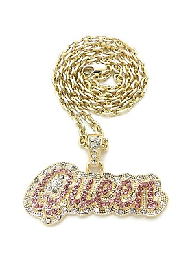 #ad New Queen Pendant Whit 4mm 18quot; Link Chain Necklace Set $15.99