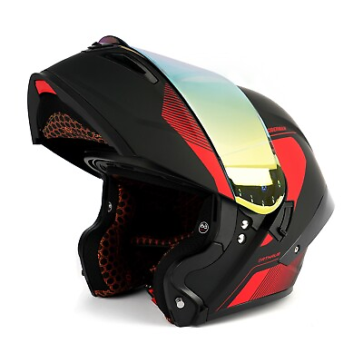 #ad DOT Modular Motorcycle Helmet Full Face Dual Visor Flip Up Motor Helmet 2 Visor $139.98