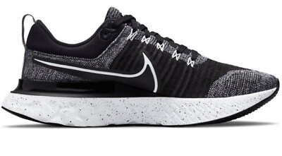 #ad Size 7.5 Mens Nike React Infinity Run FK 2 Running Shoes Black White CT2357 101 $74.97