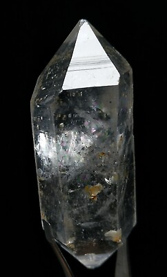 #ad 34.5g rainbow Tibetan BLACK Phantom QUARTZ Crystal Double Terminating Specimen $32.99