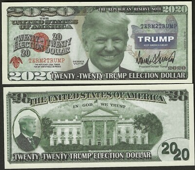 #ad New Trump for President 2020 Dollar Bill Play Funny Money Note FREE SLEEVE $1.69