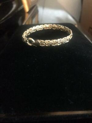 #ad SALE Classy 7.2 mm 14k yellow Gold Byzantine Link Bracelet $695.00