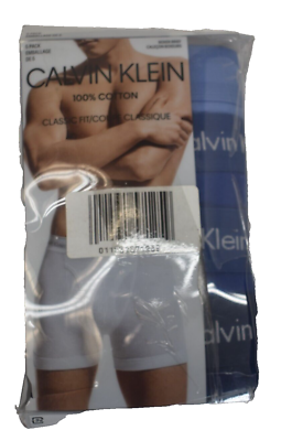 #ad Calvin Klein Mens 5 Pair Classic Fit Boxer Briefs 100% Cotton Blue Underwear XL $40.99