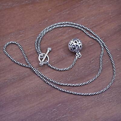 #ad 16” SILPADA N1619 925 Sterling Silver delight Filigree Ball Toggle Necklace $49.00