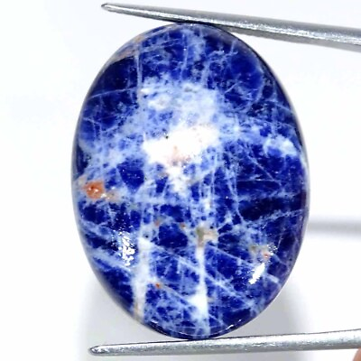 #ad 25.50Cts Natural Blue Sodalite Oval CabochonLoose Gemstone 21x27x6mm $6.99