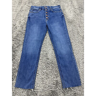 #ad Mother Jeans Womens 28 The Insider Ankle Fray Button Fly Raw Hem High Rise Denim $115.00