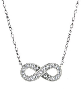 #ad Womens 1 10 CT. T.W. Genuine Diamond Sterling Silver Infinity Pendant Gift Box $68.88