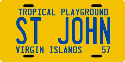 #ad St. John U.S. Virgin Islands Aluminum 1957 License Plate $14.95