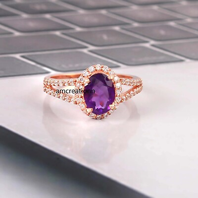 #ad Amethyst ring purple color stone ring women ring silver ring jewelry gifts. $36.00