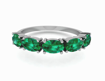 #ad 4x6mm Emerald Zircon Cut Oval 925 Sterling Silver Wedding Jewelry $43.99