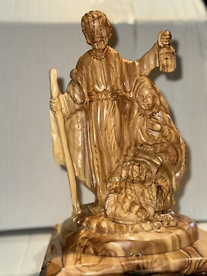 #ad Unique Hand Made Holy Family Statue Made From Natural Olive Wood In The Holyland $199.99