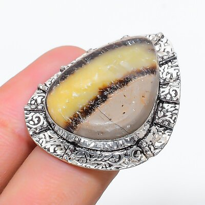 #ad Septarian Stone 925 Sterling Silver Gemstone Ring Jewelry Size 7 o013 $11.99