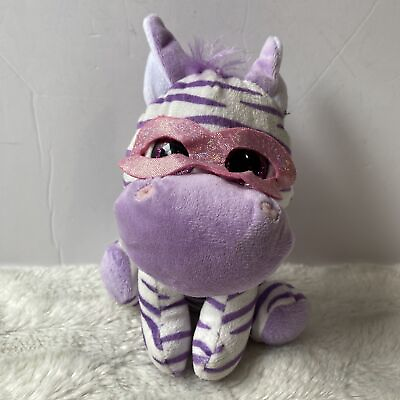 #ad Unisex Kid#x27;s Purple amp; White Striped Zebra 7 inch Animal Stuffed Soft Plush Toy $13.00