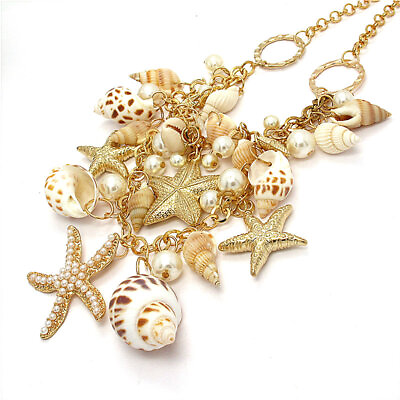 #ad New Women Charm Starfish Conch Pearl Fashion Pendant Lady Jewelry Necklace Gift $3.95