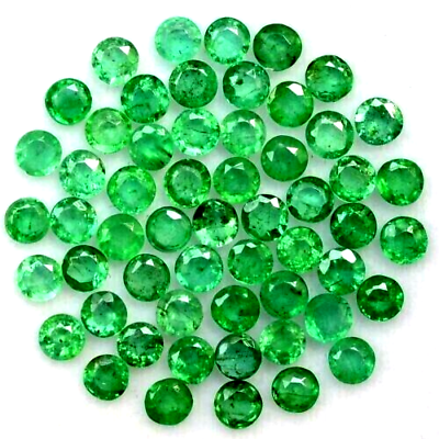 #ad 8 mm 12 Pcs Natural Colombian Green Emerald Round Loose Certified Gemstones Lot $20.71