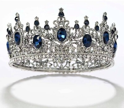 #ad Royal King Crown Wedding Tiara Rhinestone Birthday Gift Halloween Cosplay $49.99