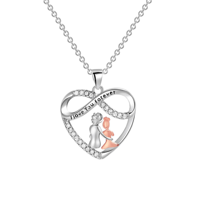 #ad White Gold Plated Infinite Love Forever Heart Pendant Necklace Gift Box XJ3 $10.95