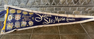 #ad Vintage Pennant Pillow Sault Ste. Marie Canada $14.25