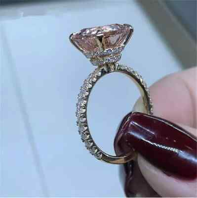 #ad Lab Created 3 Ct Cushion Cut Morganite 925 Sterling Silver Engagement Ring $91.01