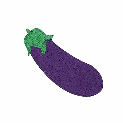 #ad Eggplant Emoji Motif Iron On Embroidered Applique Patch $10.99