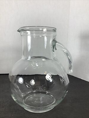#ad Large Clear Glass Water Tea Pitcher Jug 80oz 10cups Italy $19.99