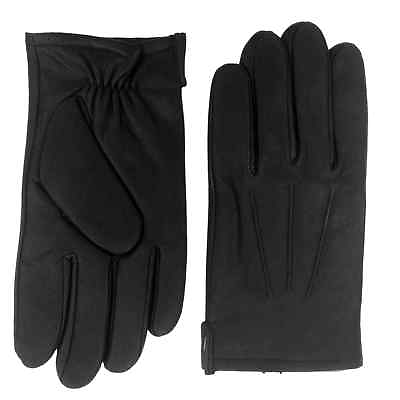 #ad Dockers Mens Black Leather Gloves Fleece amp; Thinsulate Lined $26.99