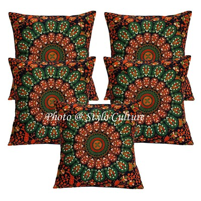 #ad Mandala Floor Pillows Cases Mandala Car Boho Art Room Decorative Cushion Cover $23.87