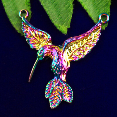 #ad 20pcs 41x38x3mm Rainbow Tibetan Silver Hummingbird Pendant Bead $19.97