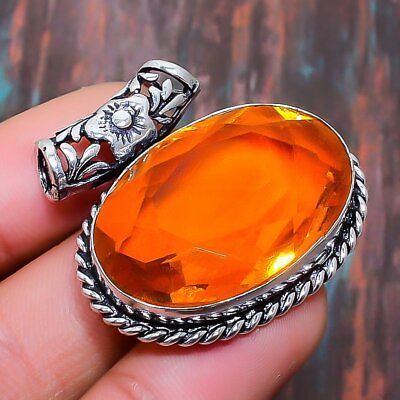 #ad Honey Topaz Gemstone Handmade Gift Jewelry Pendant 1.18quot; P190 $7.99