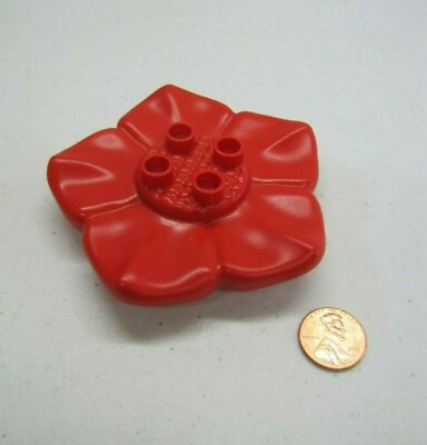 #ad Lego Duplo RED FLOWER PART TABLE Replacement Part for Fairy Garden Zoo Town $5.13