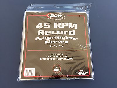 #ad #ad 100 BCW 45 RPM Record Poly Sleeves 7 3 8 X 7 5 8 Acid Free Archival 2 Mil $11.99