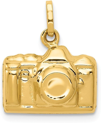 #ad 14K 3 D Polished Camera Charm 14 Kt Yellow Gold $165.99