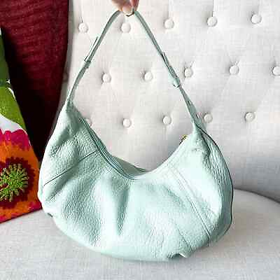 #ad Y2K Vintage MAXX Seafoam Green Pebbled Leather Hobo Shoulder Bag Purse Handbag $75.00