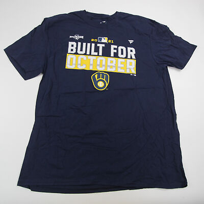 #ad Milwaukee Brewers Fanatics Short Sleeve Shirt Men#x27;s Navy New $21.61