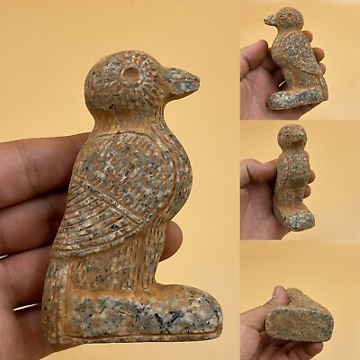 #ad Very Unique Ancient Near Eastern Old Stone Carving Standing Bird Statue $250.00