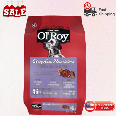 #ad Ol#x27; Roy Complete Nutrition T Bone amp; Bacon Flavor Dry Dog Food 46lb $26.42