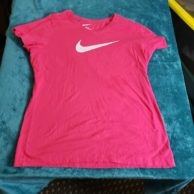 #ad Nike Youth Girls Pink Short Sleeve Crew Neck T Shirt Top Sz 2XL XXL 100% Cotton $4.54
