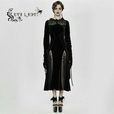#ad Women#x27;s Gothic Long Sleeve Dress Vintage Sexy Party Elegant Long Sleeves Dresses GBP 108.99