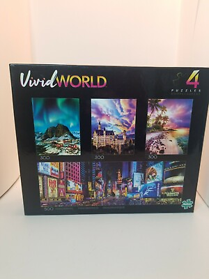 #ad Buffalo Games 4 in 1 Vivid World Scenery Skyline Panoramic Puzzle Multipack $14.99